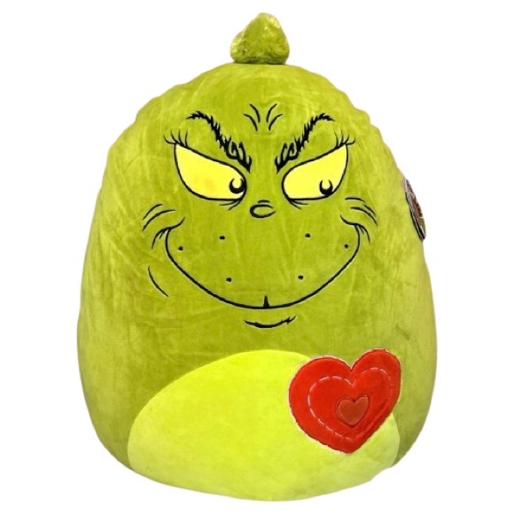 🆕- NWT Squishmallows GRINCH RED HEART XL 20" Christmas 2025 - Picture 1 of 9